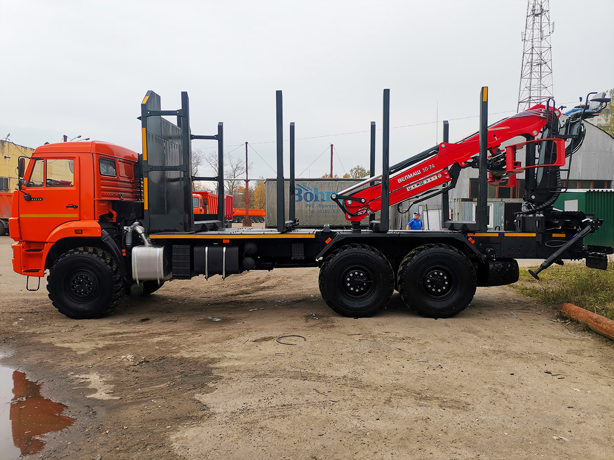 Сортиментовоз КАМАЗ 43118 с КМУ Велмаш ВМ10-74